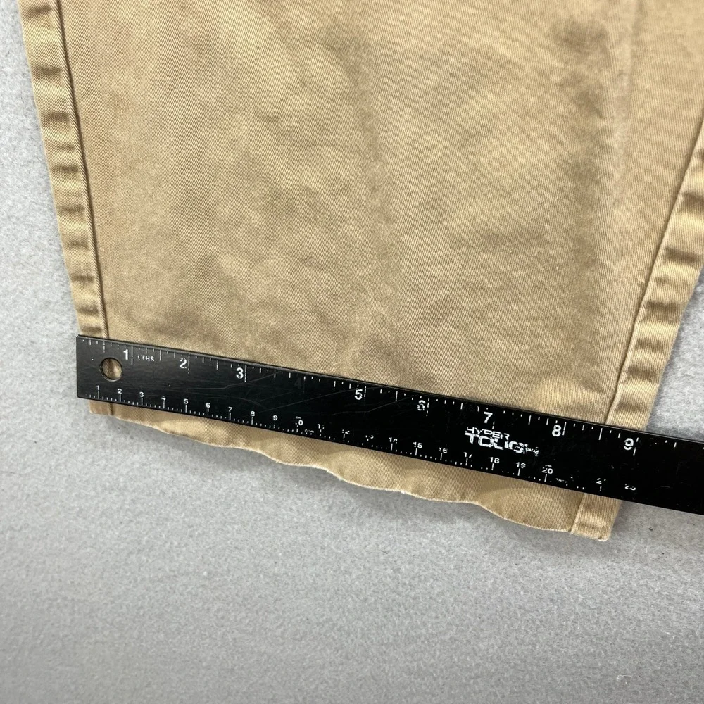 Haggar Straight Fit Chino Pants Mens 38x30 Tan Khaki Casual Classic Flat Front